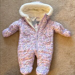 Kensie Girl Lavender Floral Puffer Suit